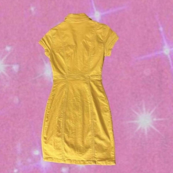 GBG Los Angeles Women's Yellow Mustard Zipper Dress - Size L - Picture 2 of 5